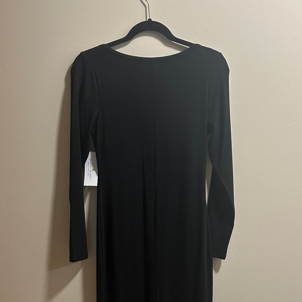 Spiritual Gangster Elegant Black Long Sleeve Dress - Picture 3 of 4